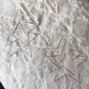Gold & Silver Star Hoop Earrings
